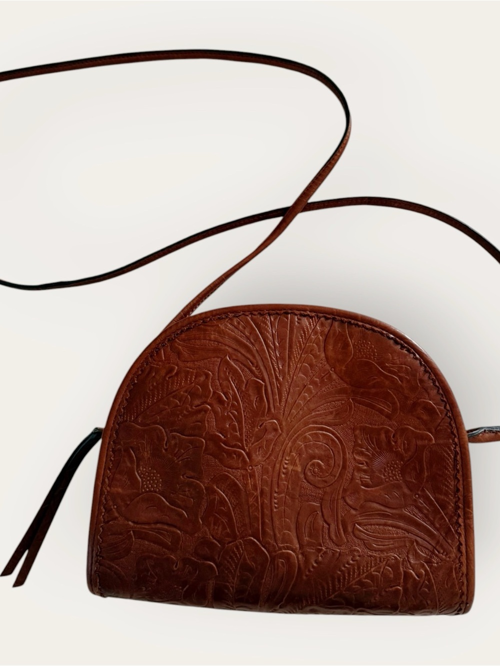 MARGOT Genuine Leather Tooled Crossbody Purse